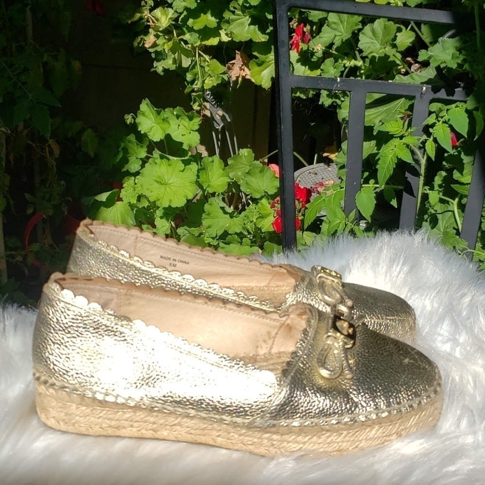 Kate Spade Gold Espadrilles 6 Loranne
